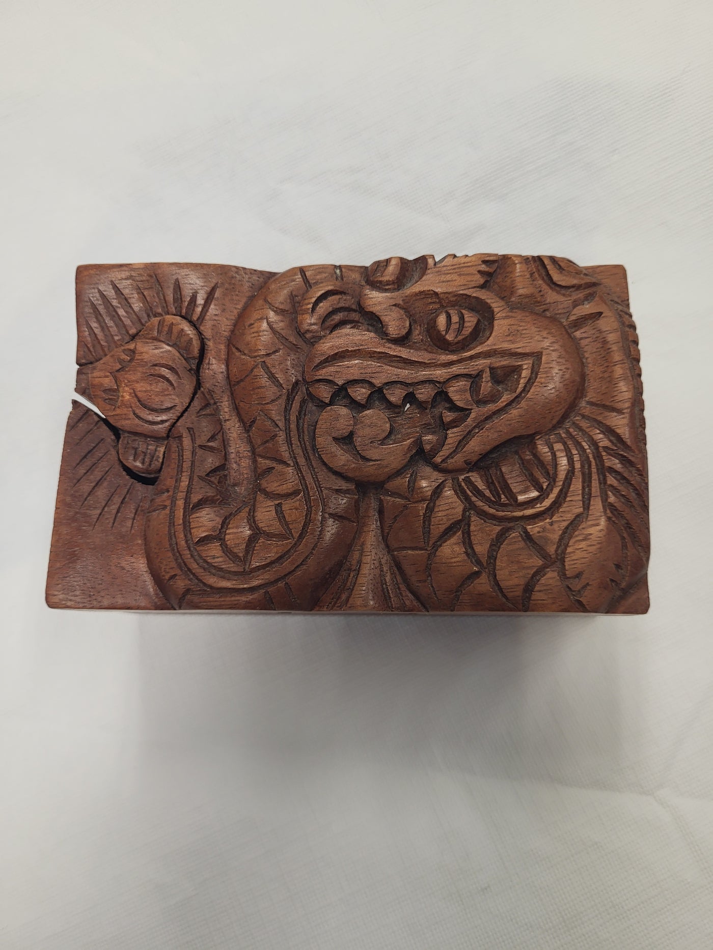 Dragon Handcarved Wood Puzzle Box