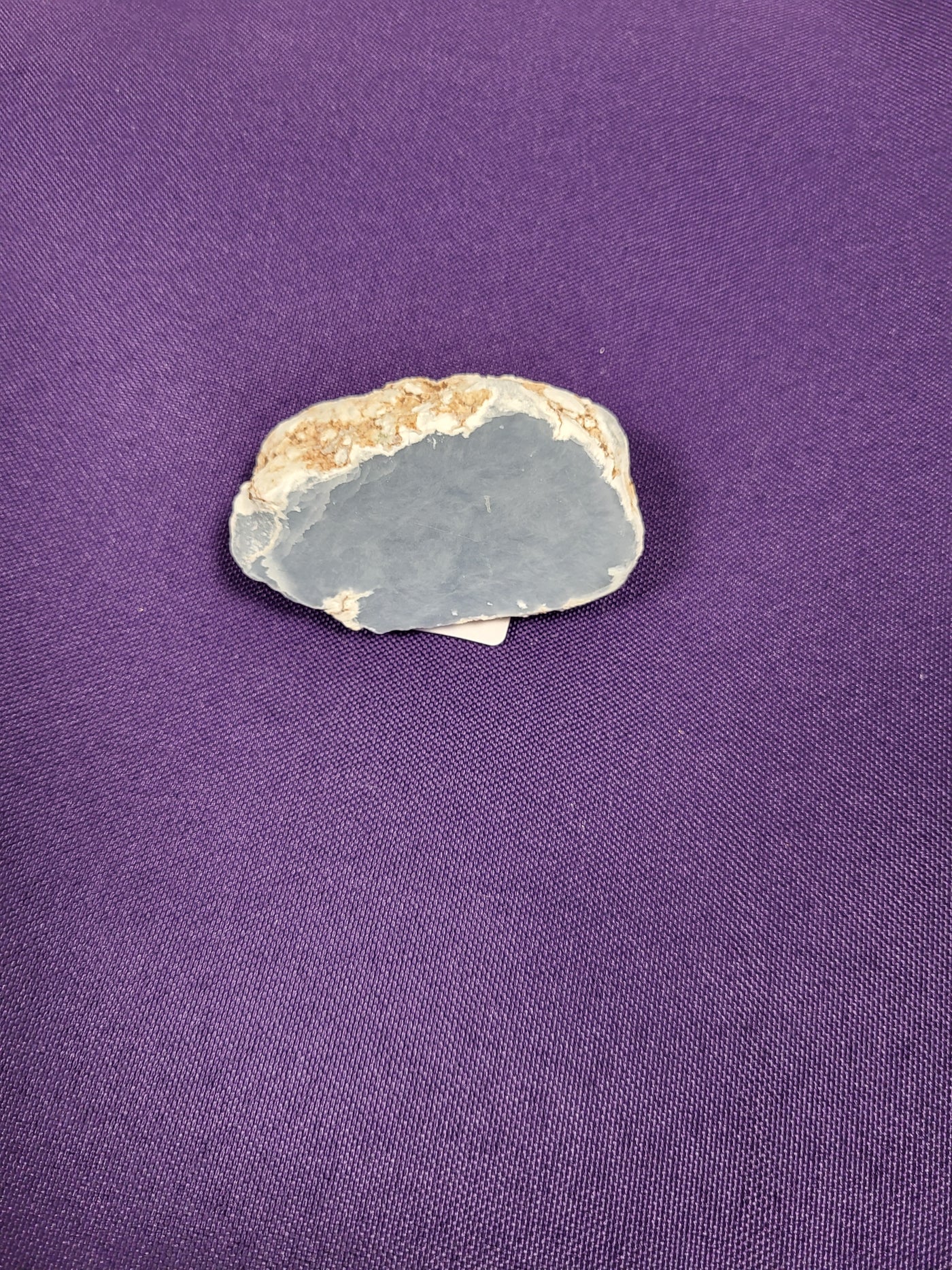 Blue Chalcedony Natural Geode Slice Polished Side