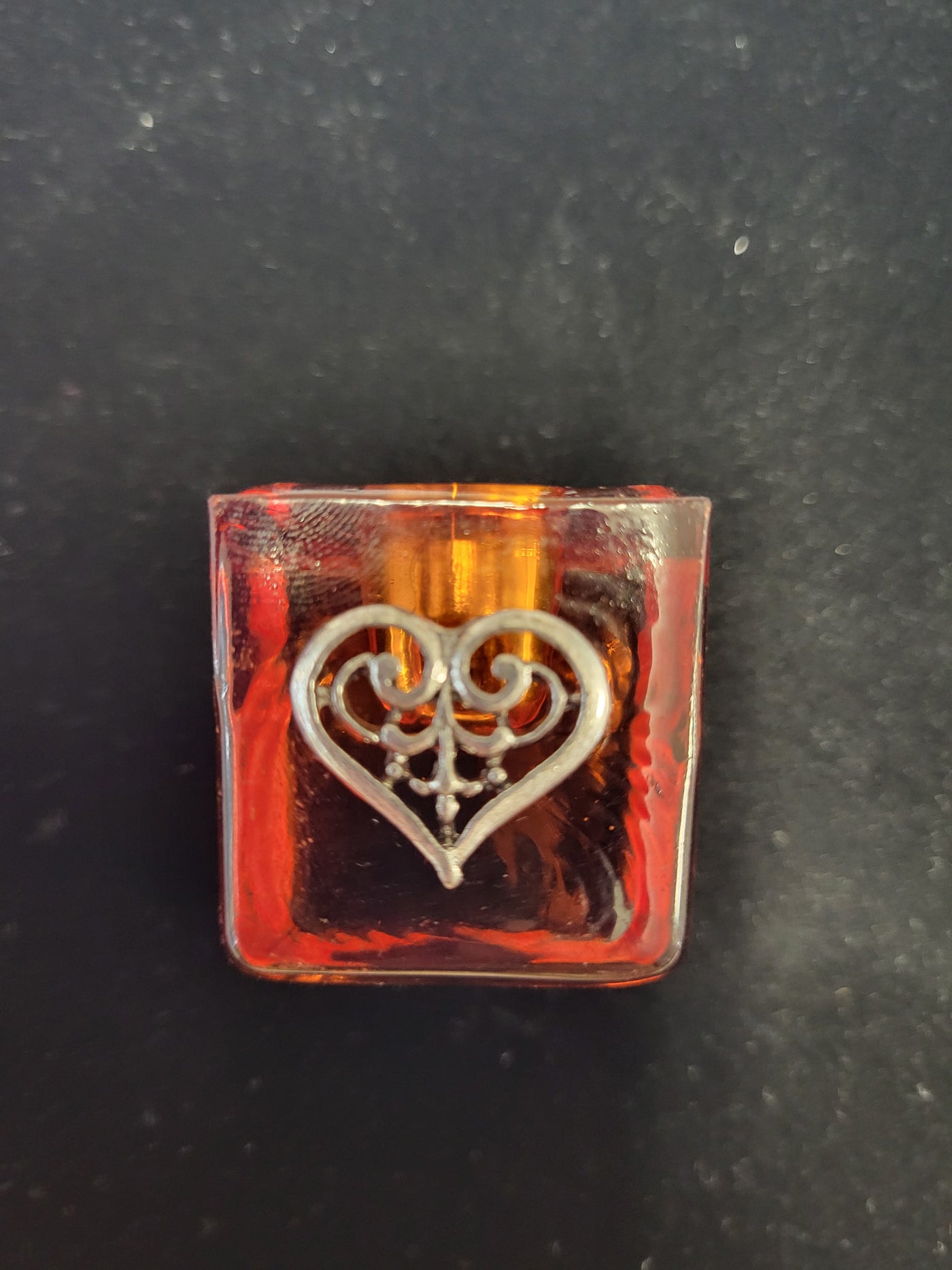 Heart Mini Candle Holder -Glass