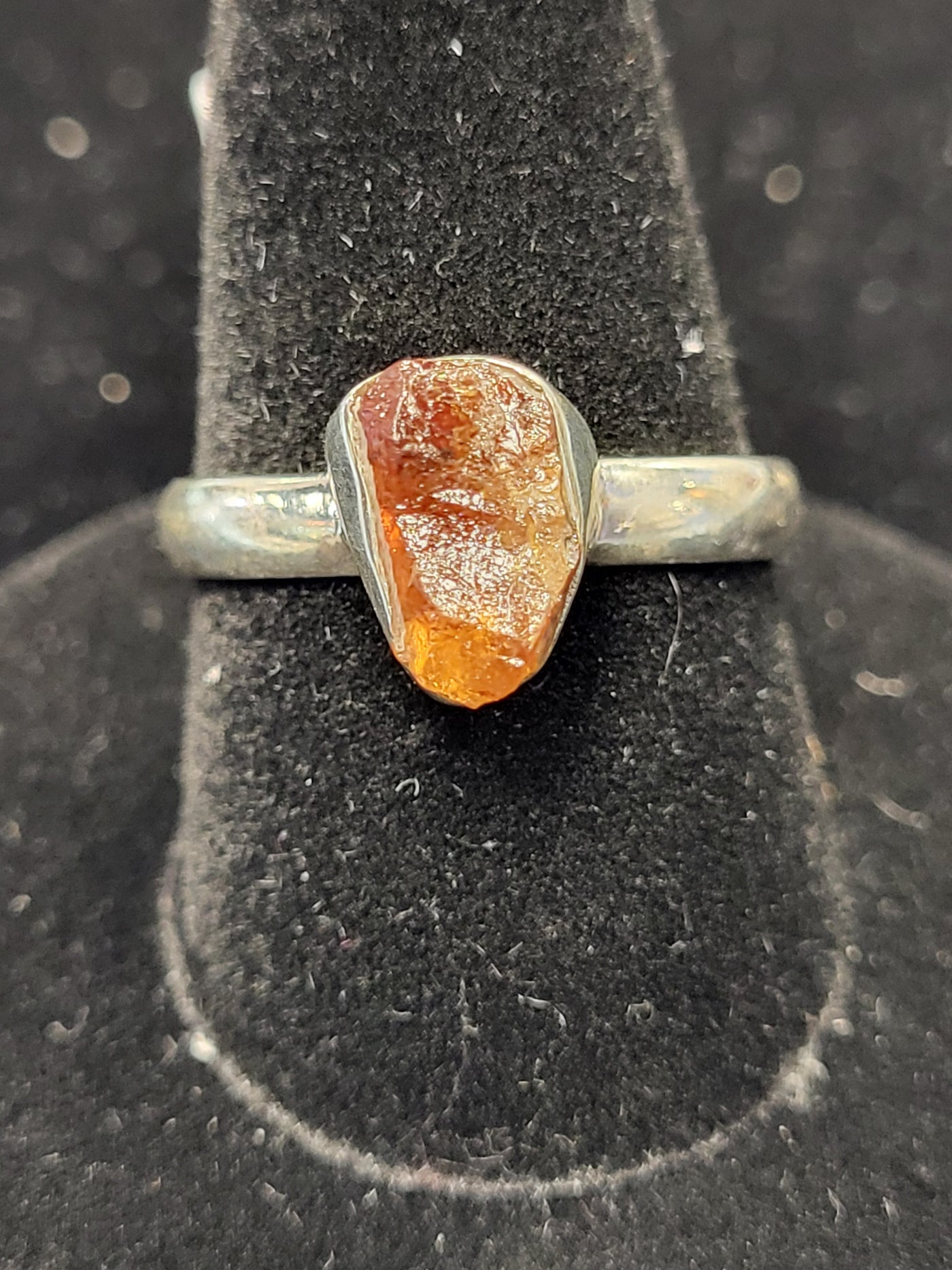 Sunstone Raw Freeform Ring 925 Sterling Silver Size 8