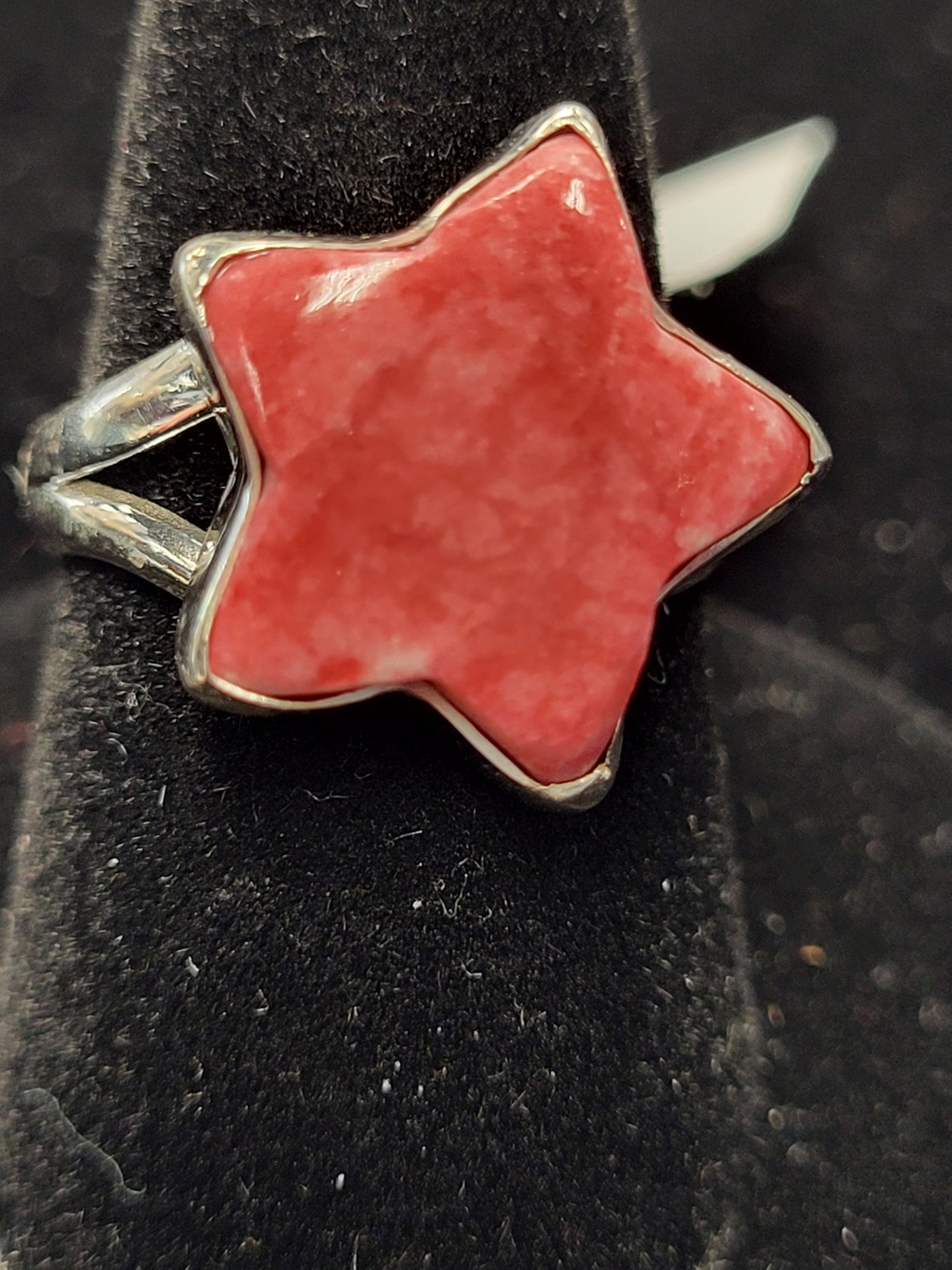 Thulite Star Ring Sterling Silver Size 7