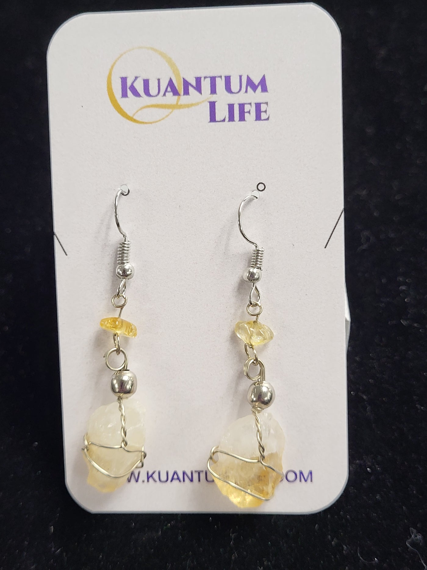 Citrine Wire Wrap Earrings