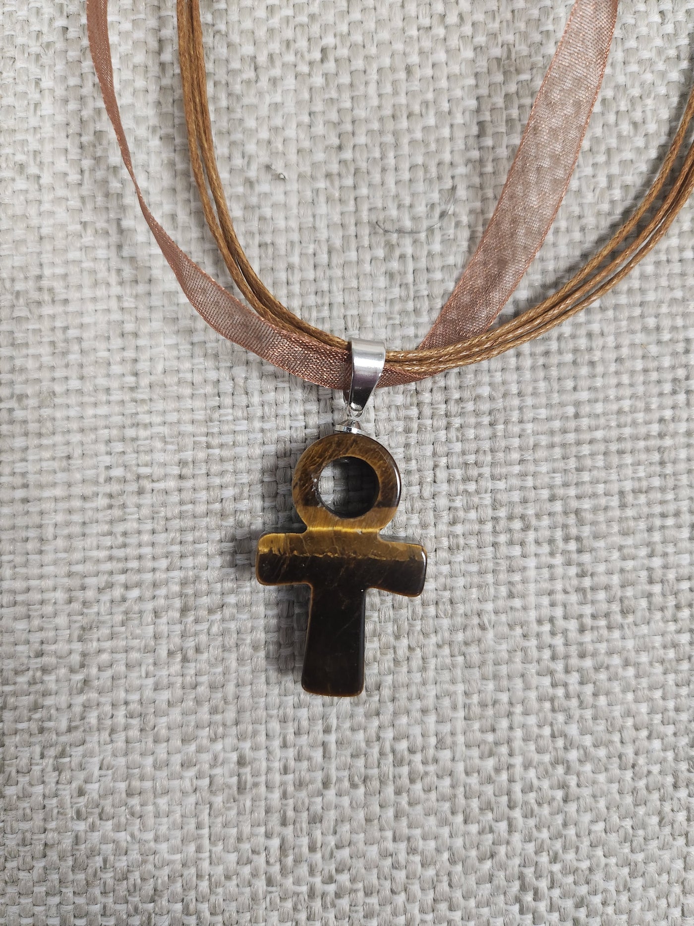 Tigers Eye Ankh Necklace