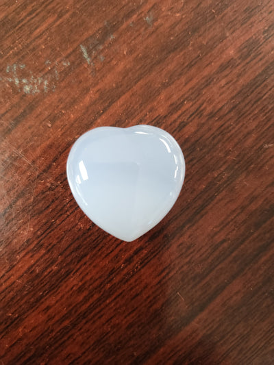 7/8" Chalcedony Heart Shape Crystal