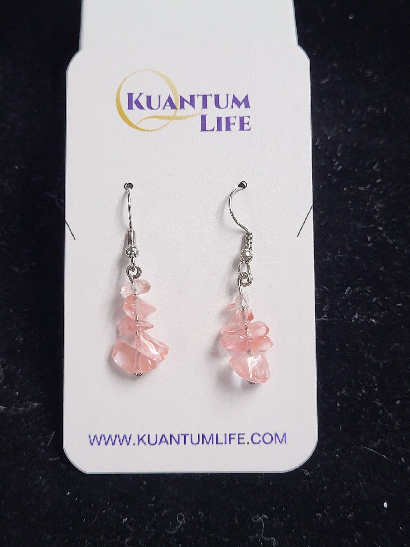 Watermelon Tourmaline Chip Earrings