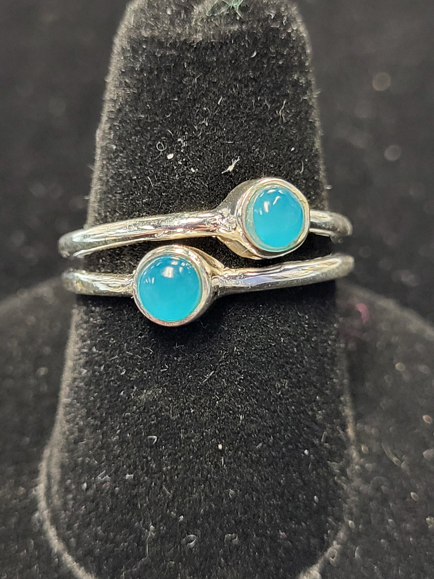 Smithsonite Duo Ring Sterling Silver Size 7.5