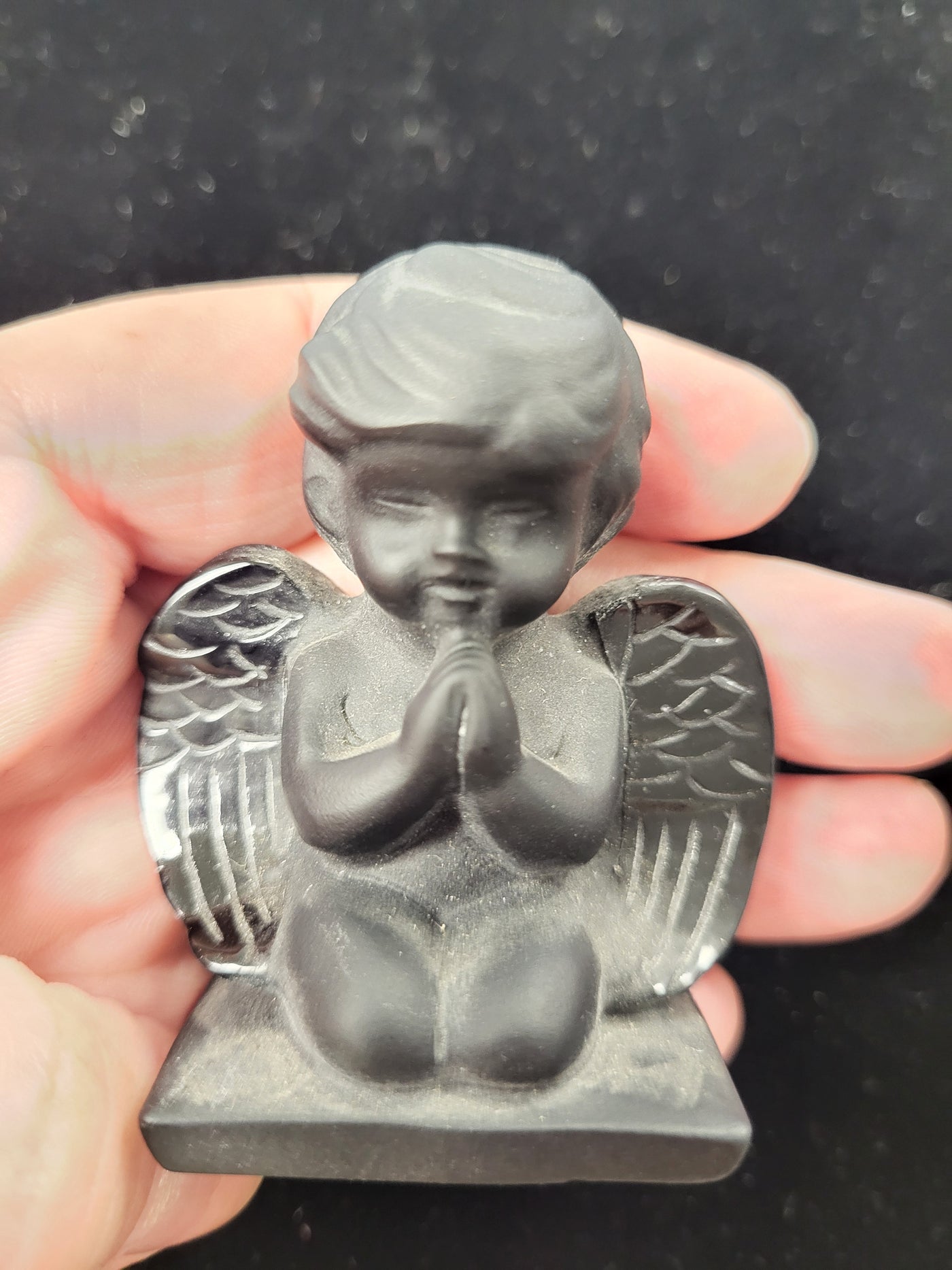 Cherub Obsidian Figurine 2.68"