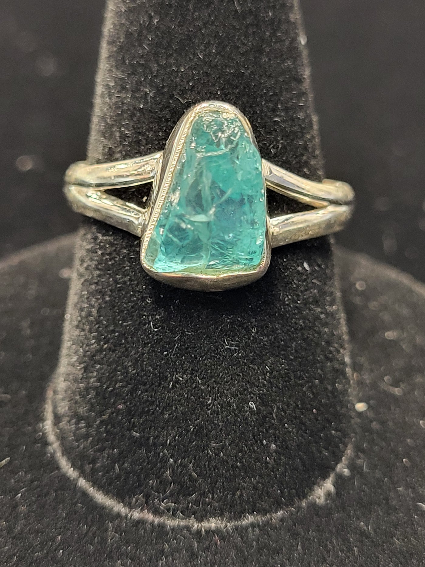 8.5 Apatite Freeform Ring 925 Sterling Silver Size 8.5