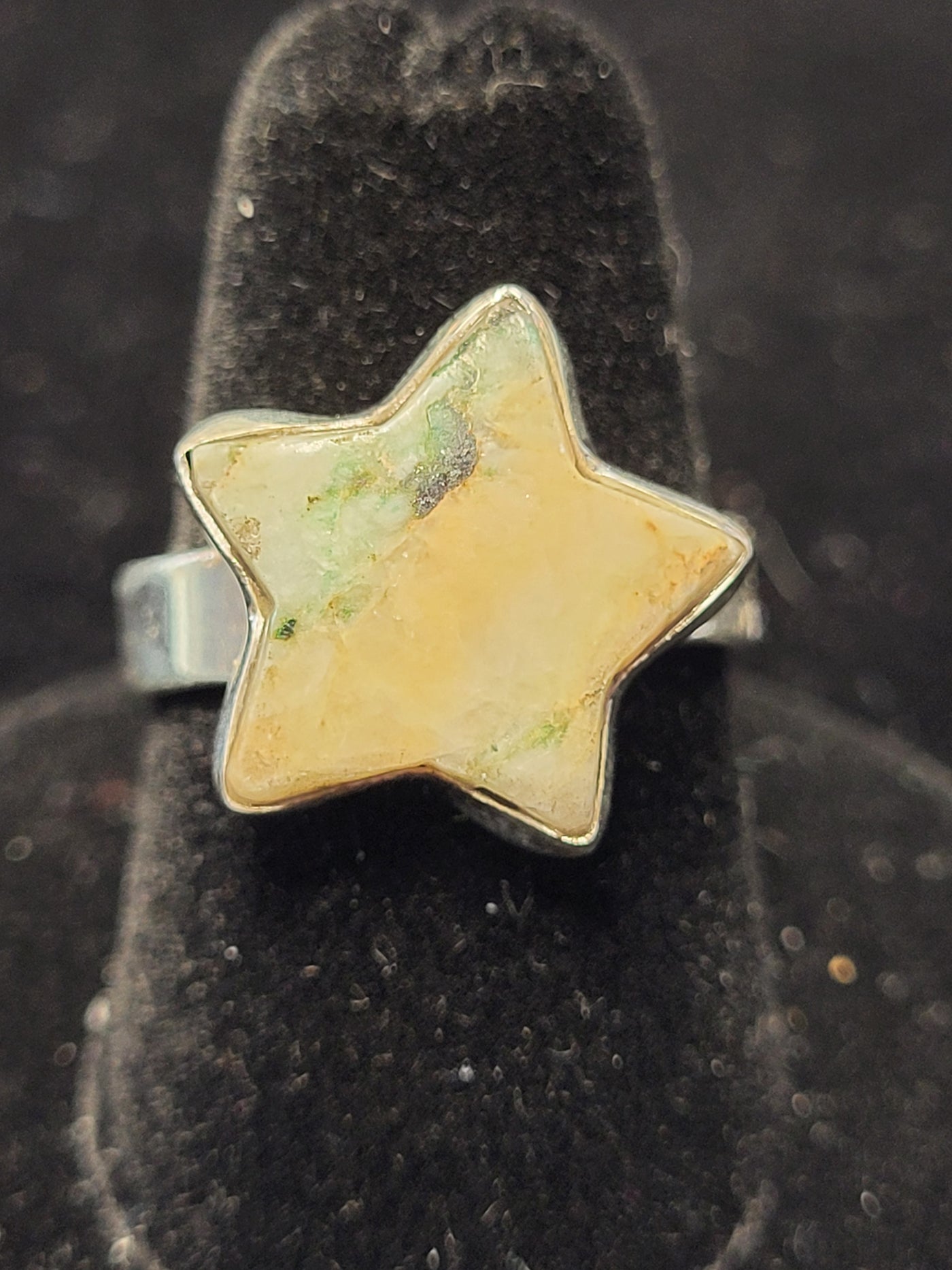 Mariposite Star Ring Sterling Silver Size 8