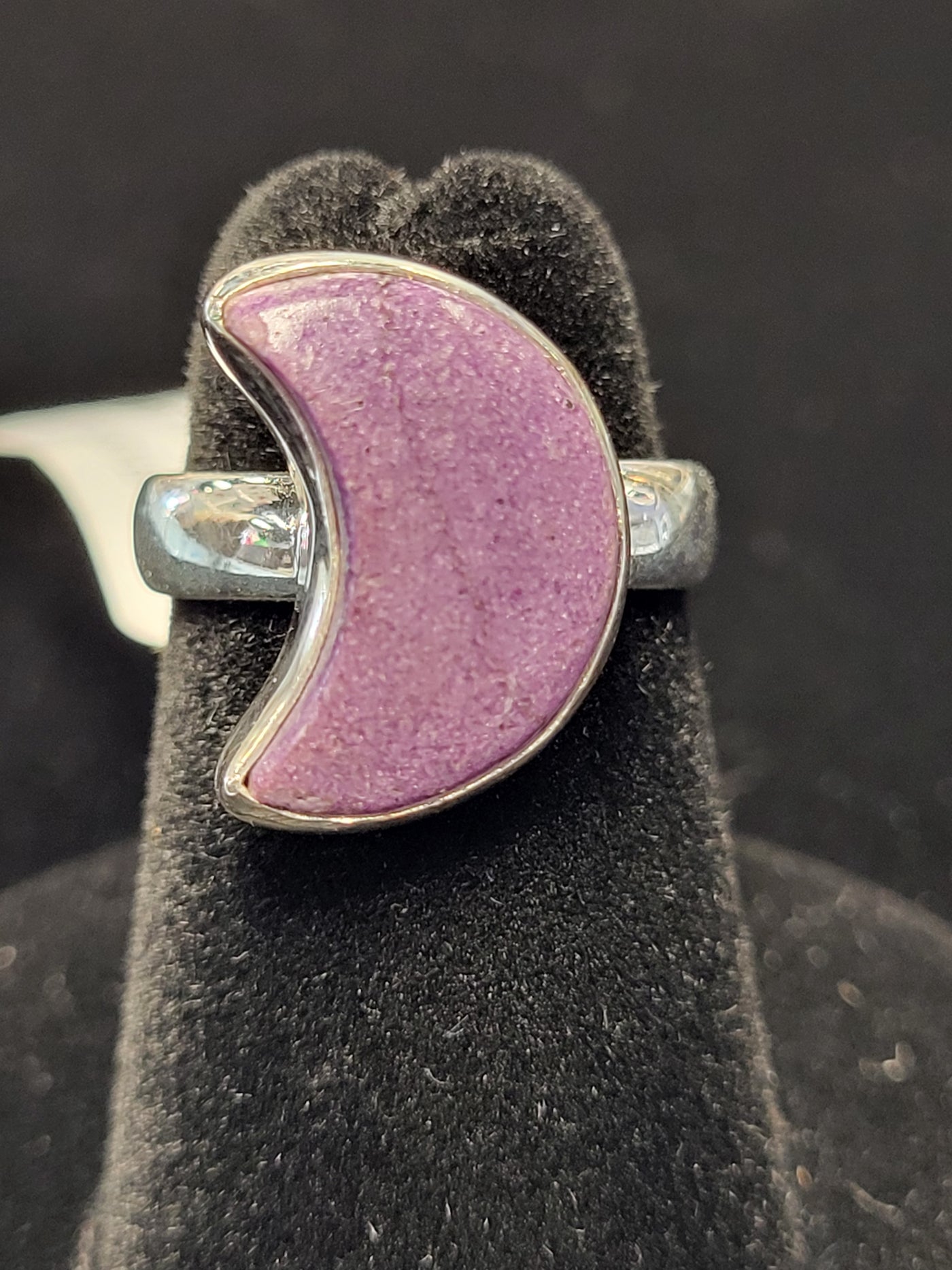 Stichtite Moon Sterling Silver Ring Size 5