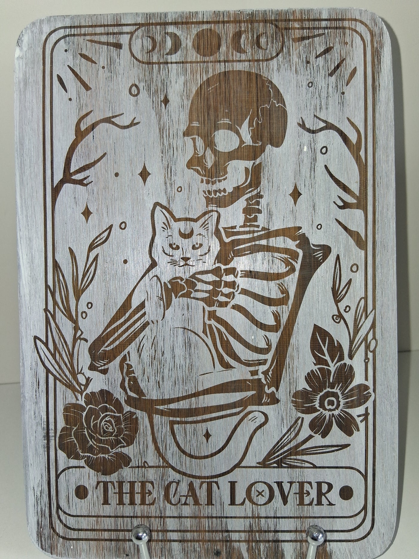 "The Cat Lover" Skeleton Board Wood Etched Handcrafted Locally by Cassie (Copy)