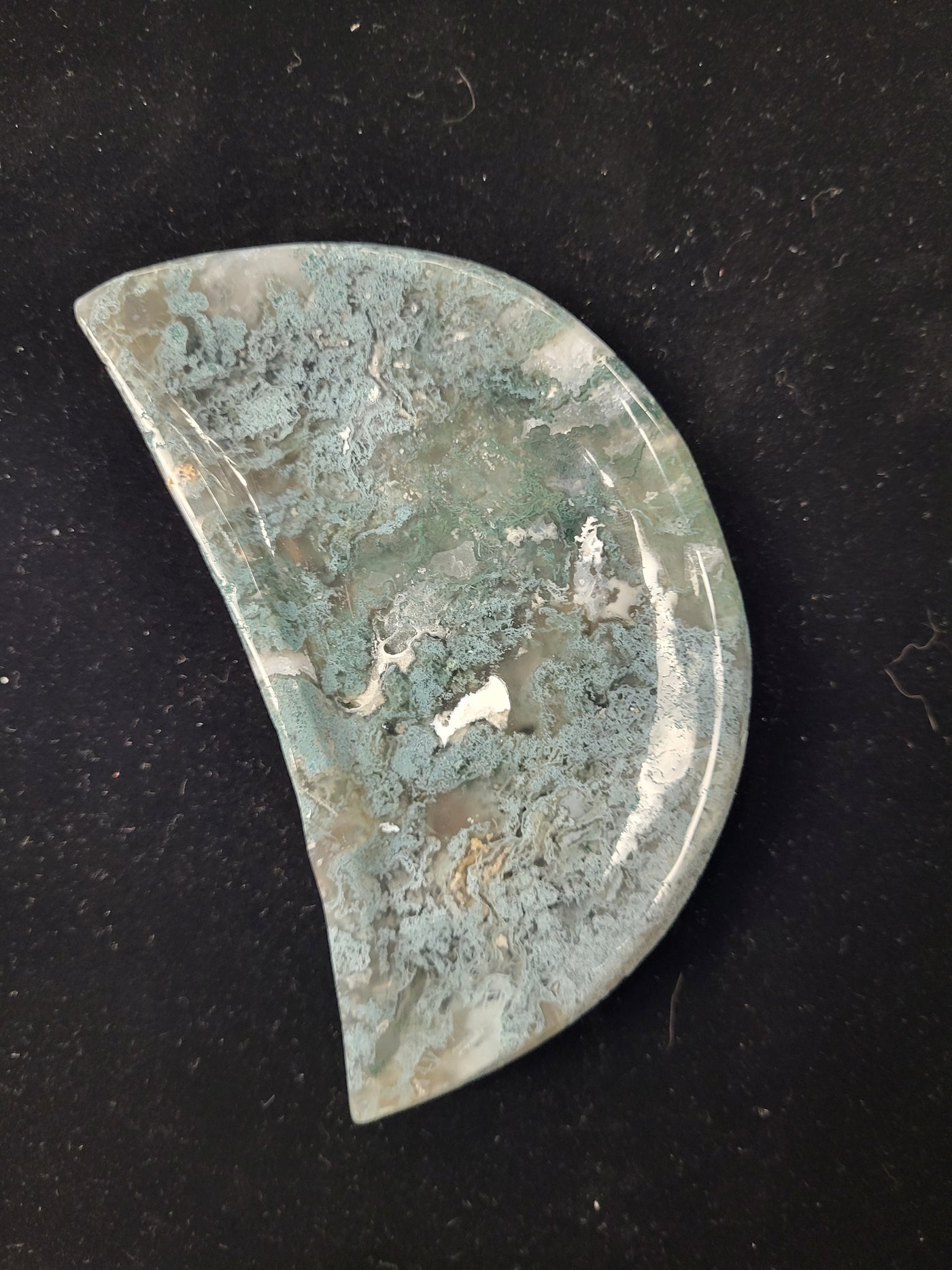 Moss Agate Moon-Bowl 4.75"