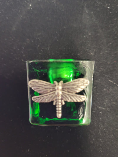 Dragonfly Mini Candle Holder -Glass