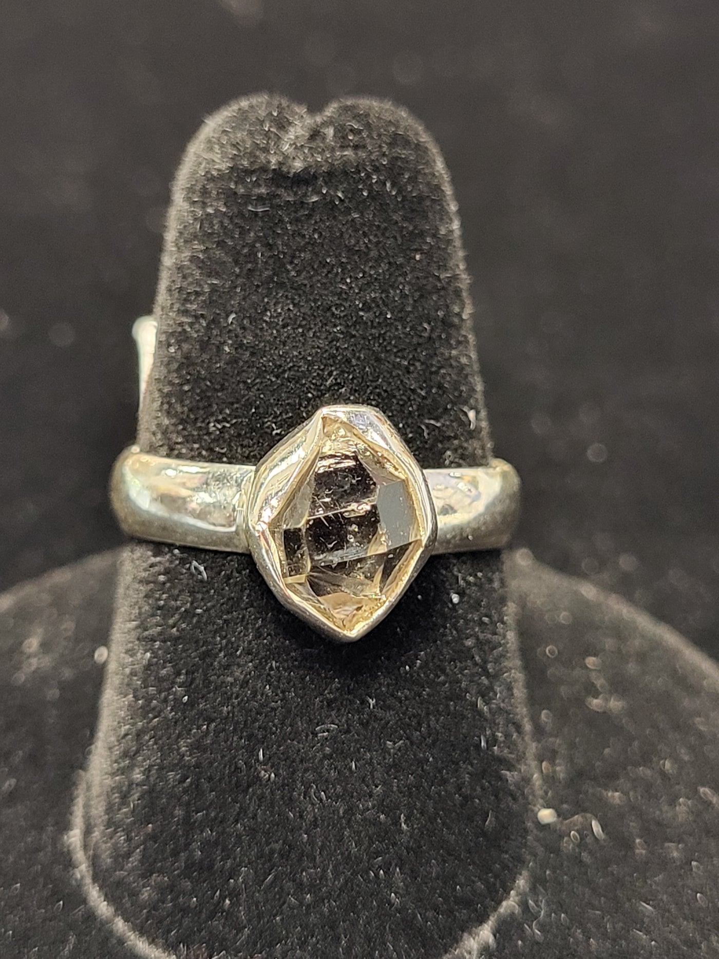 7 Herkimer Diamond .35" Sterling Silver Ring Size 7