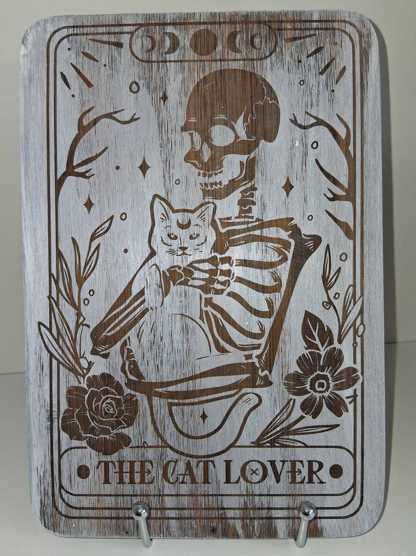 "The Cat Lover" Skeleton Board Wood Etched Handcrafted Locally by Cassie (Copy)