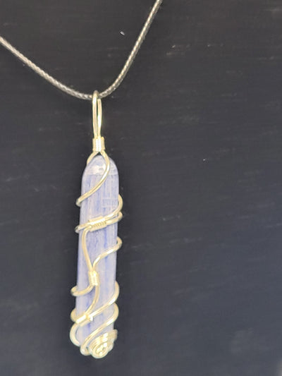 Blue Kyanite Blade Wrap Pendant & Necklace