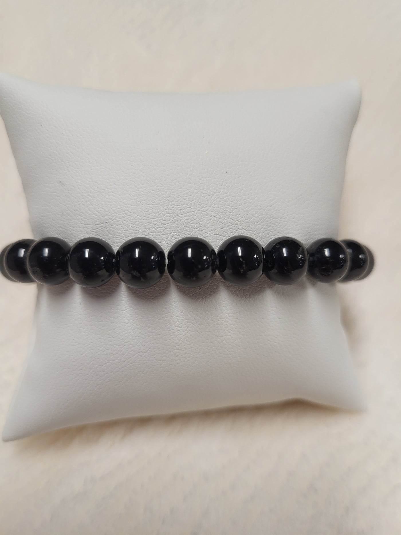 Black Tourmaline Bead Bracelet 8mm