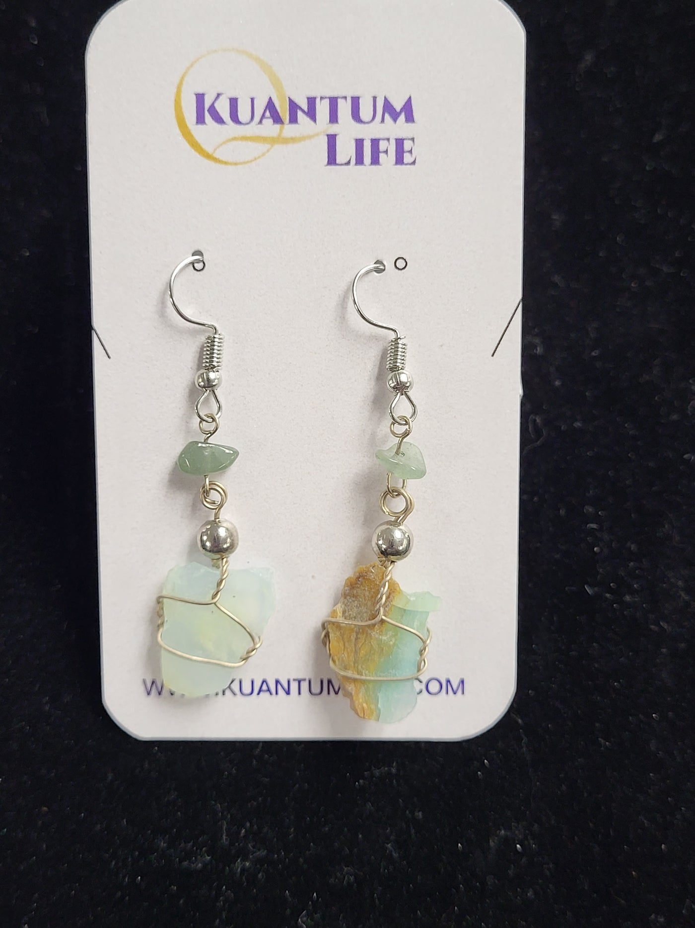 Aquamarine Wire Wrap Earrings