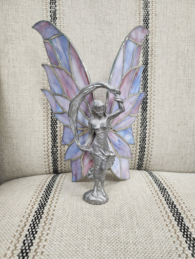 Pink/Purple Fairy Colorful Stained Glass Wings Standing