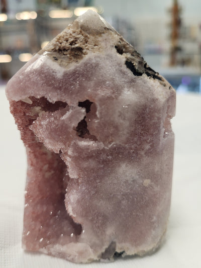 (B) Pink Amethyst Tower 3.5"H