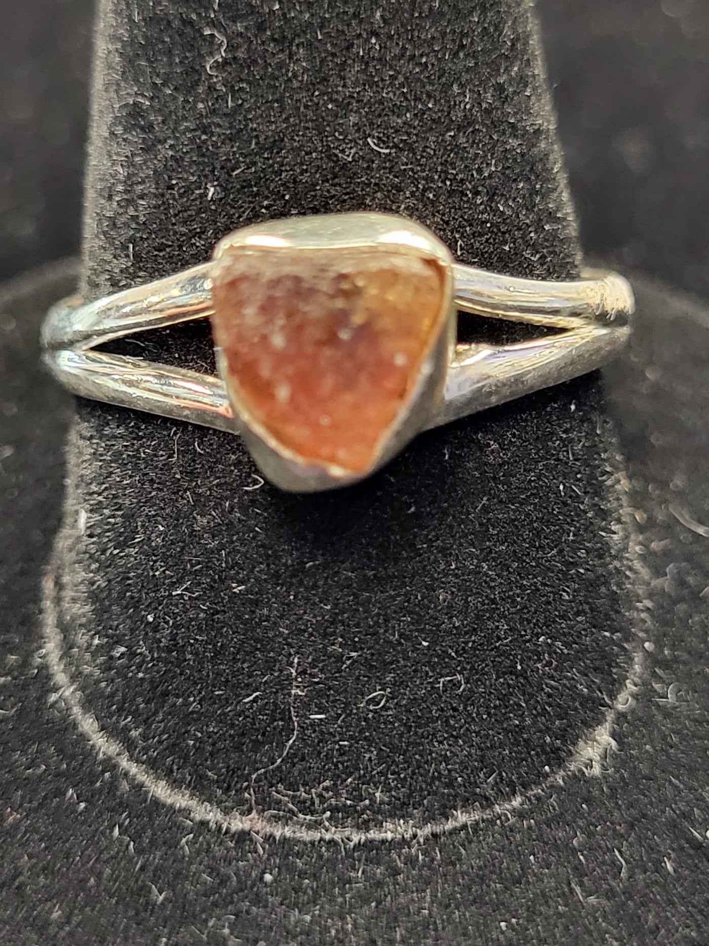 9.5 Citrine Raw Freeform Ring Sterling Silver Size 9.5