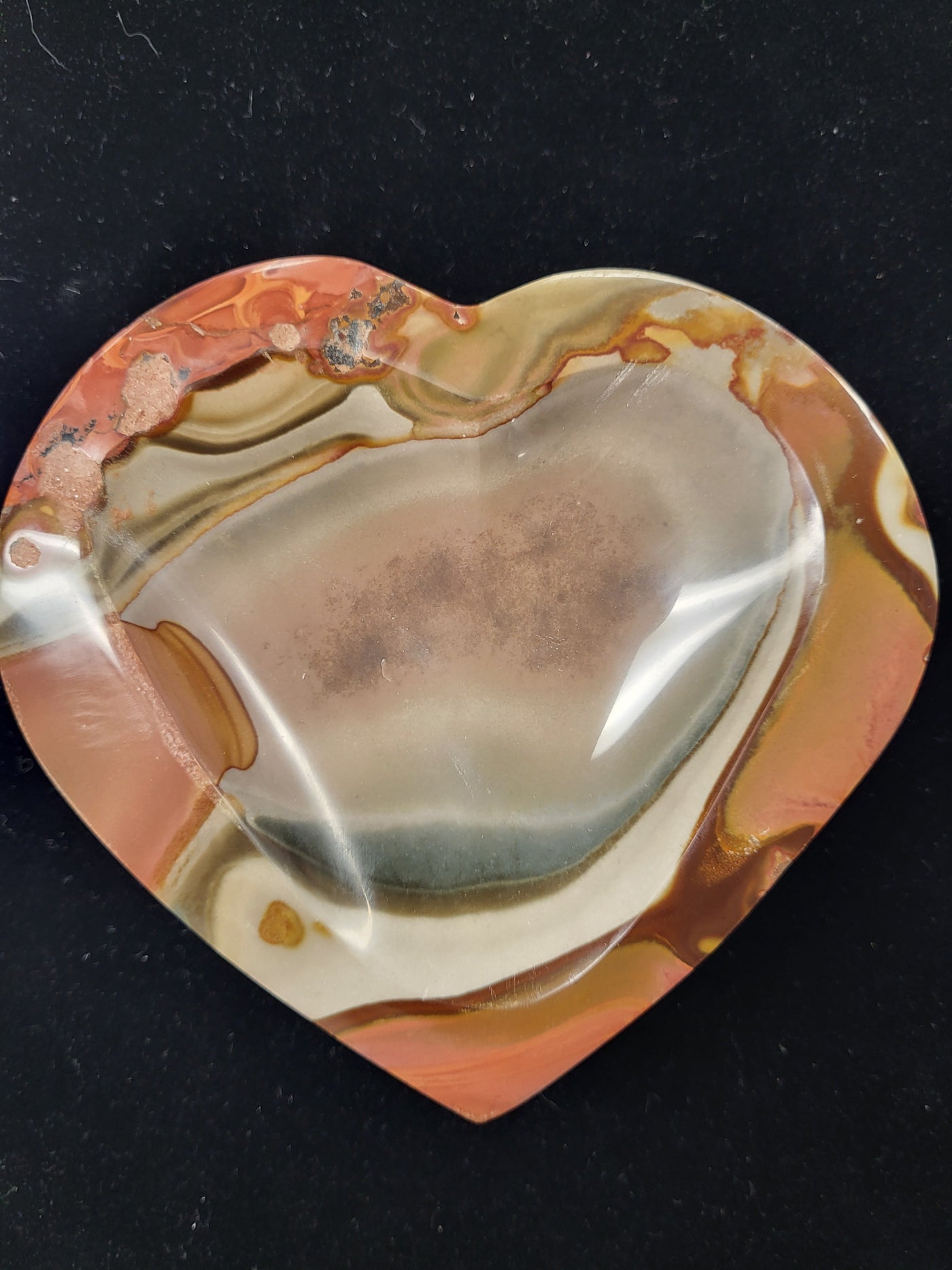 Polychrome Jasper Heart Bowl 5"