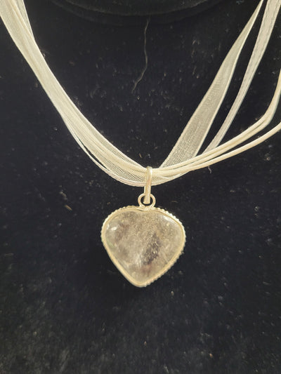 Clear Quartz Heart Pendant & Necklace