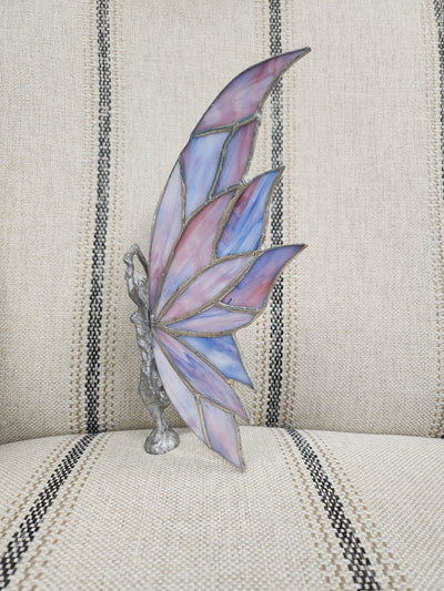 Pink/Purple Fairy Colorful Stained Glass Wings Standing