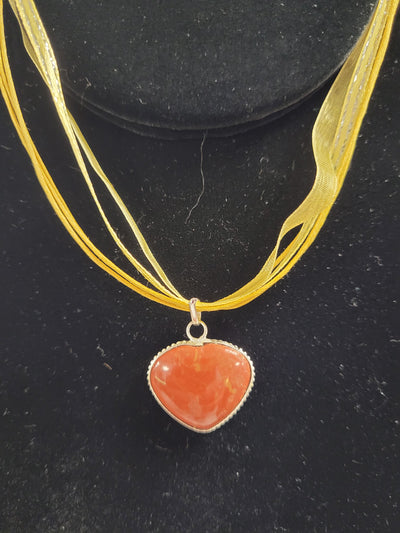 Red Jasper Heart Pendant & Necklace