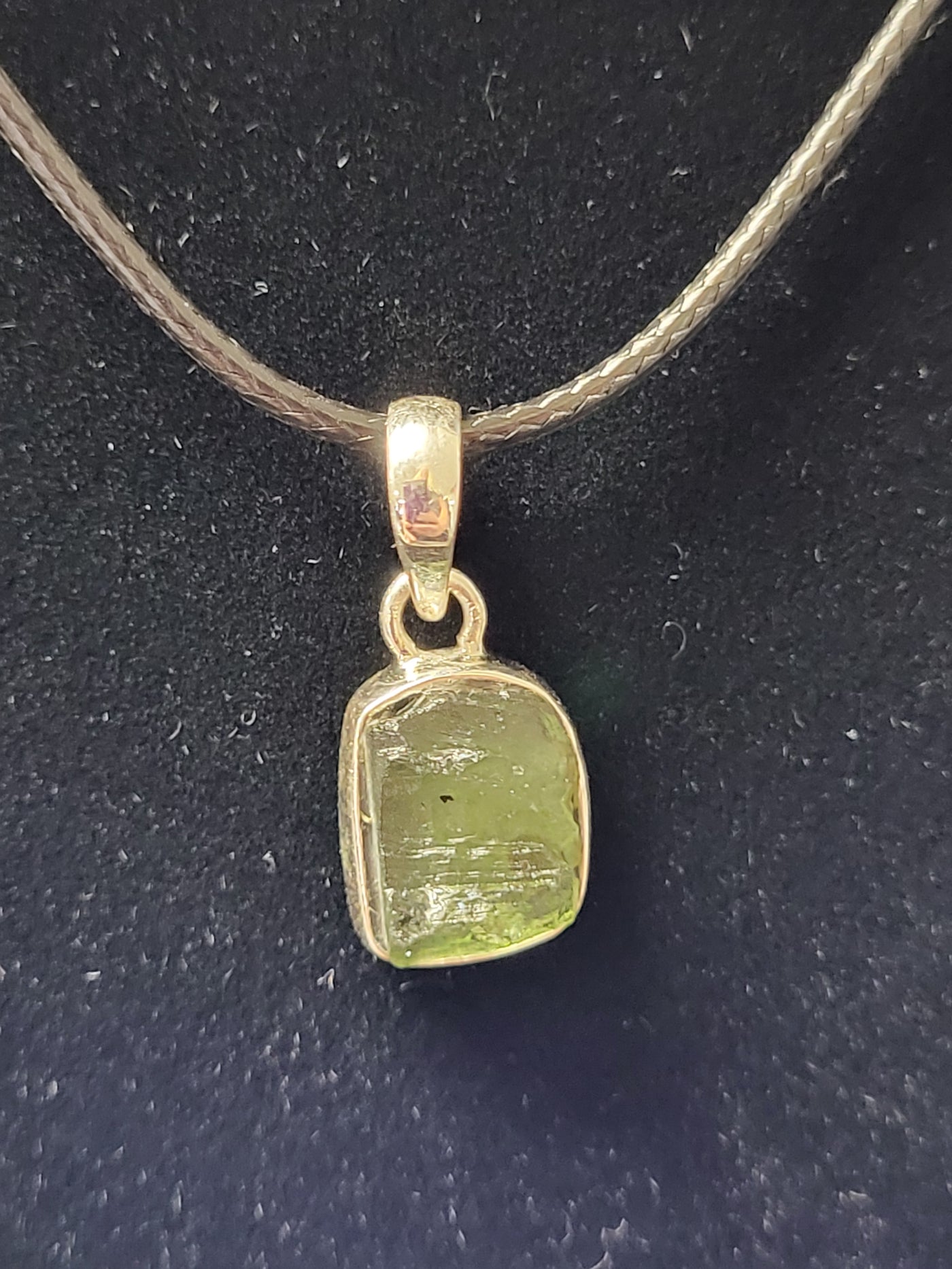 Moldavite Pendant Sterling Silver