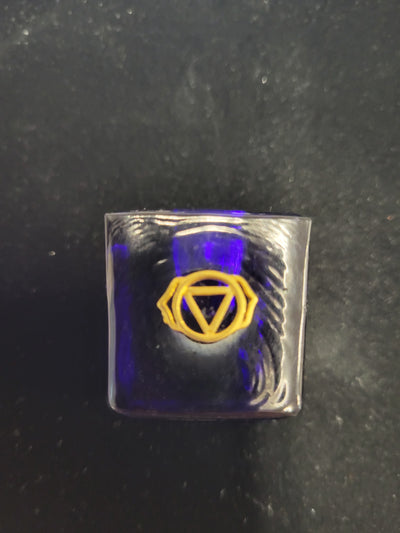 Third Eye Chakra Mini Candle Holder -Glass