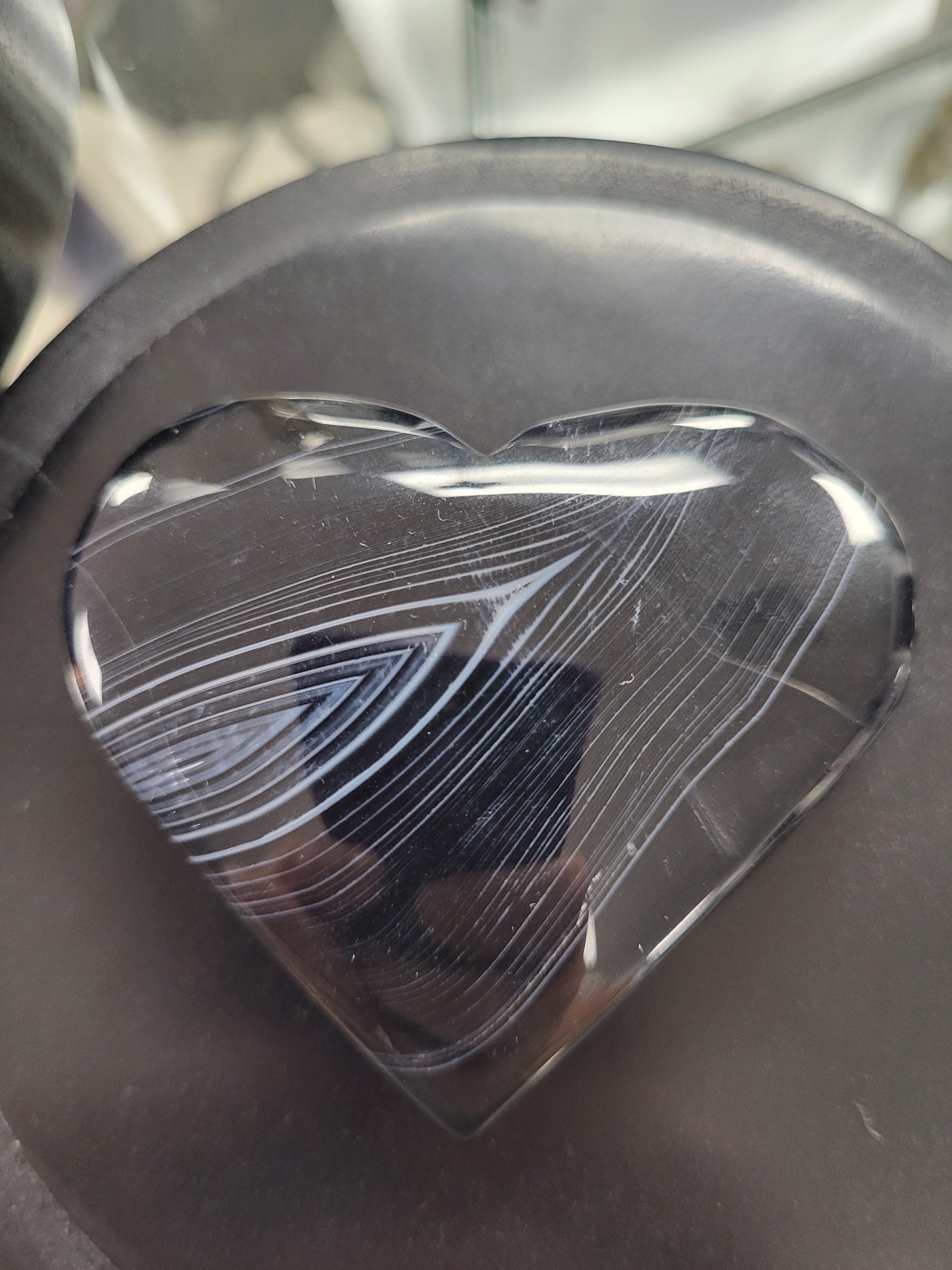 Black Banded Agate Heart