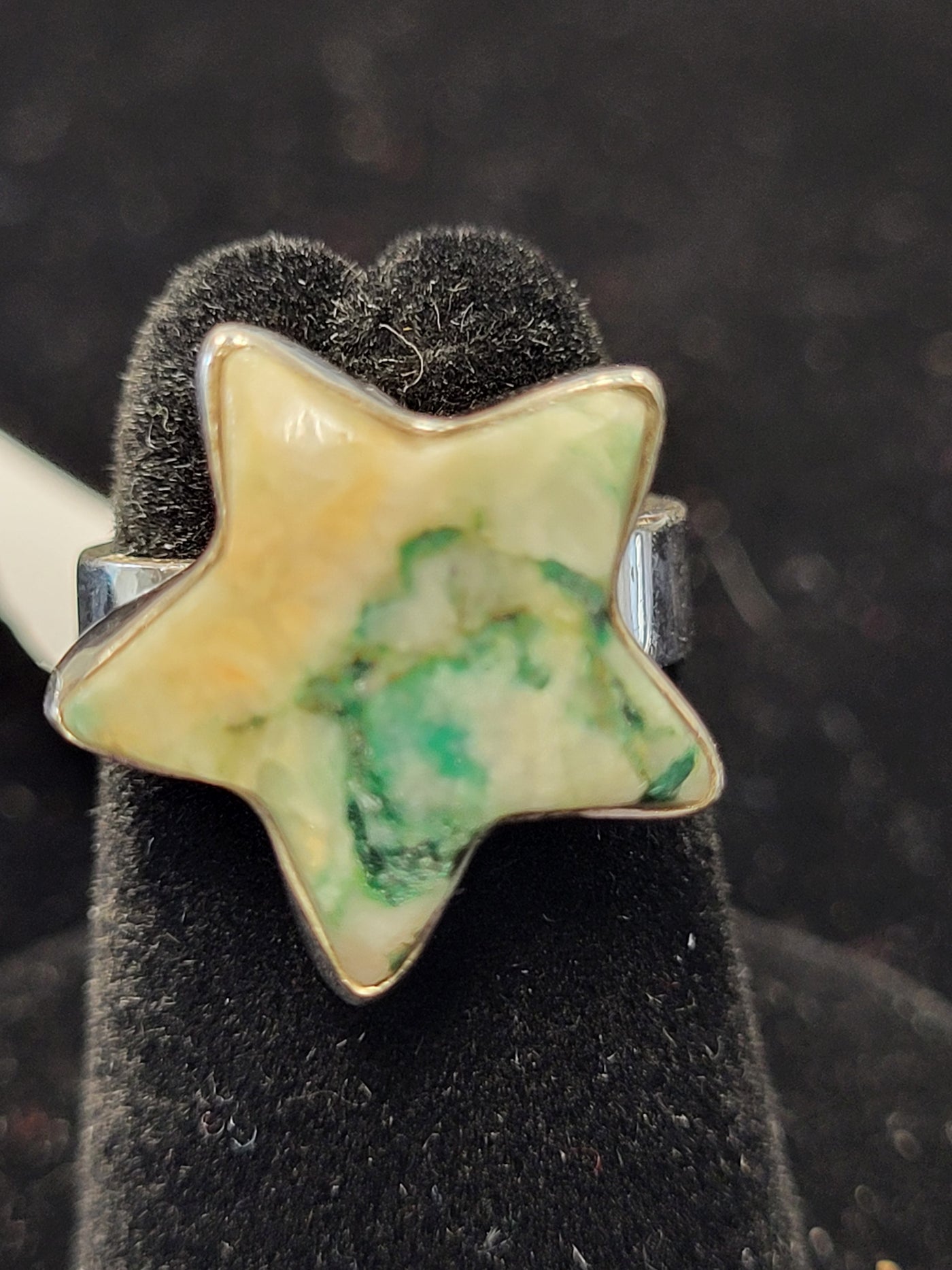 Mariposite Star Ring Sterling Silver Size 4