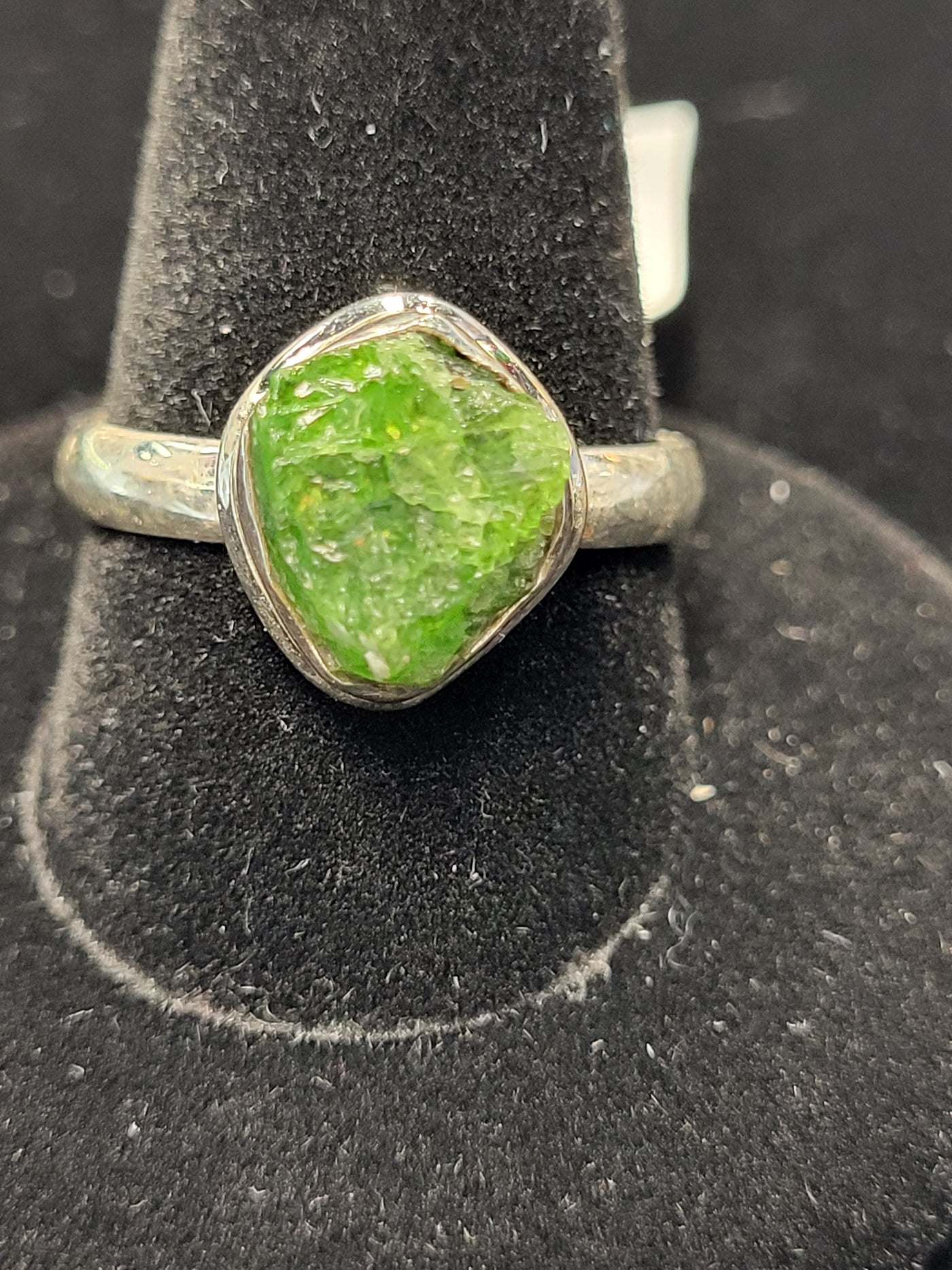 Chrome Diopside Freeform Ring Sterling Silver Size 9.5