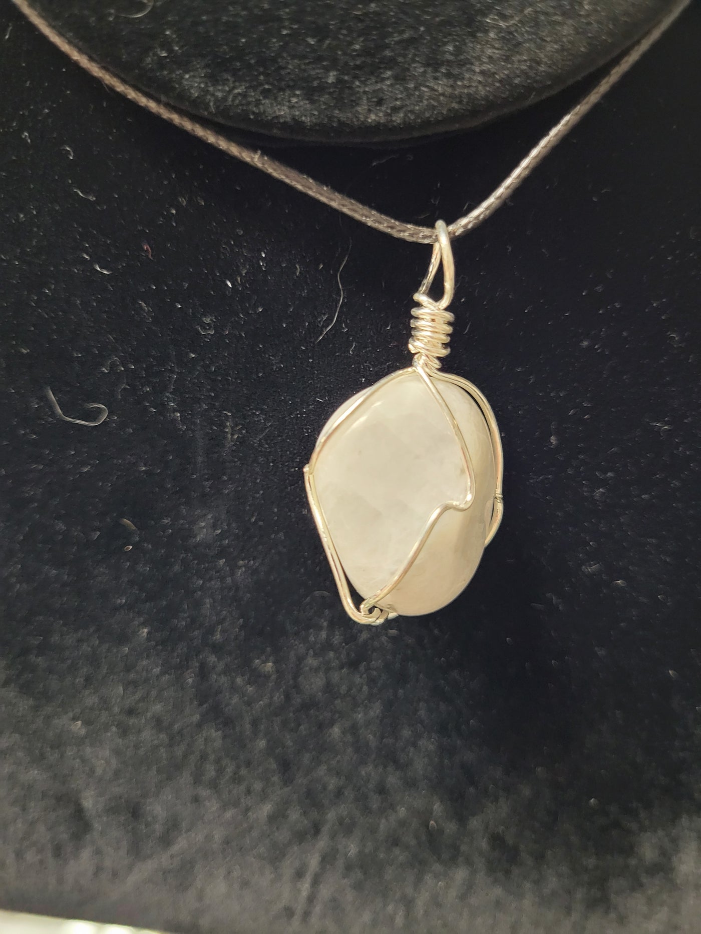 Rainbow Moonstone Wire Wrap Pendant & Necklace