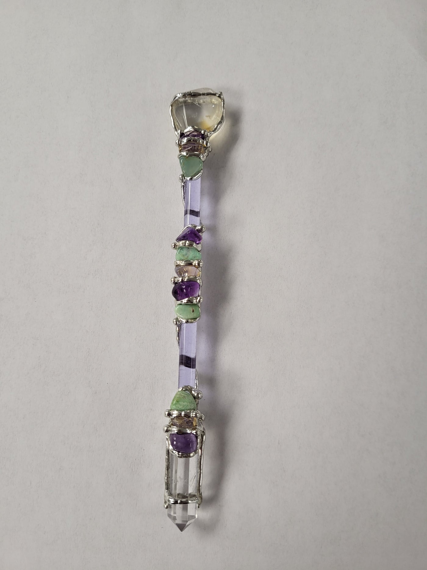 WELLBING Crystal Wand - Medium Amethyst Chrysoprase Citrine