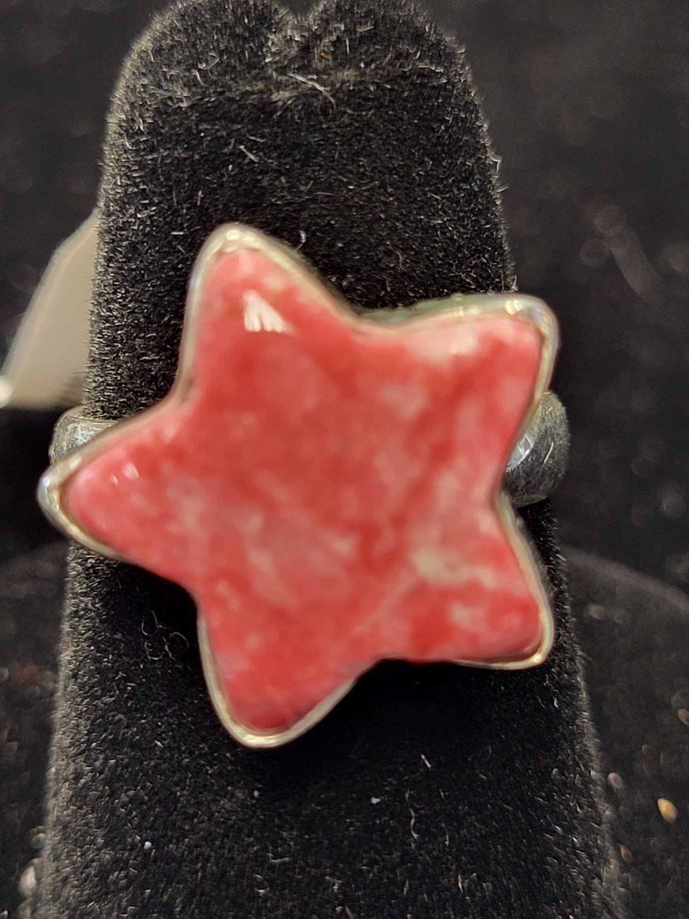 Thulite Star Ring Sterling Silver Size 6