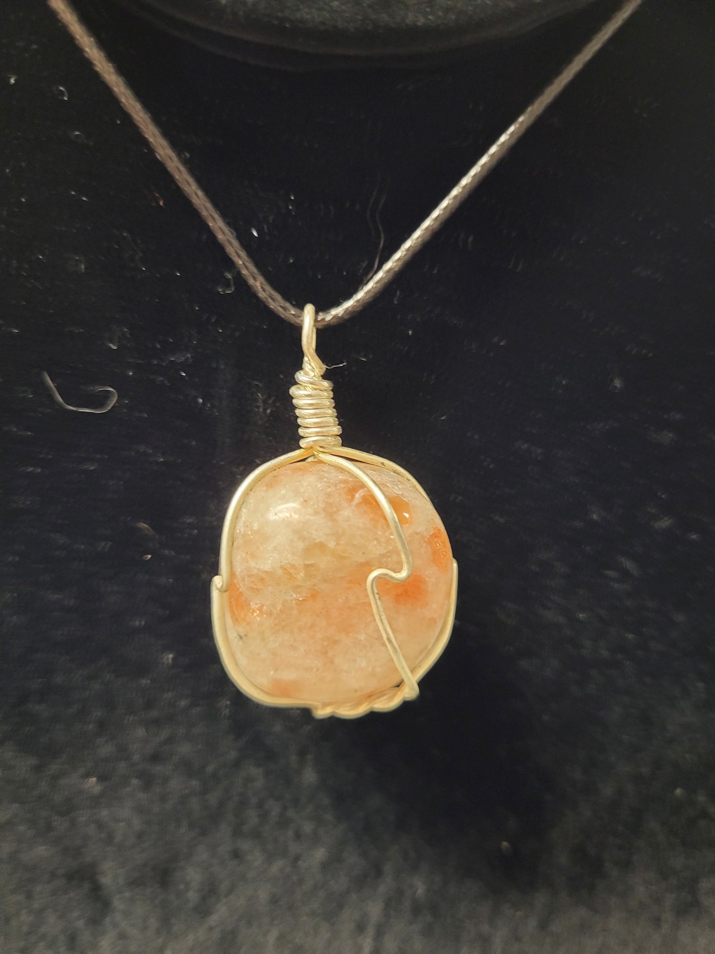 Sunstone Wire Wrap Pendant & Necklace