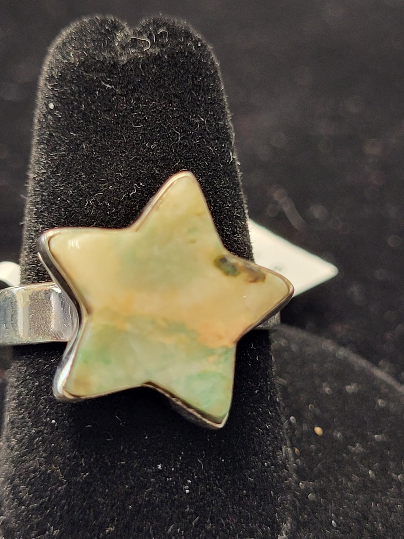 Mariposite Star Ring Sterling Silver Size 9