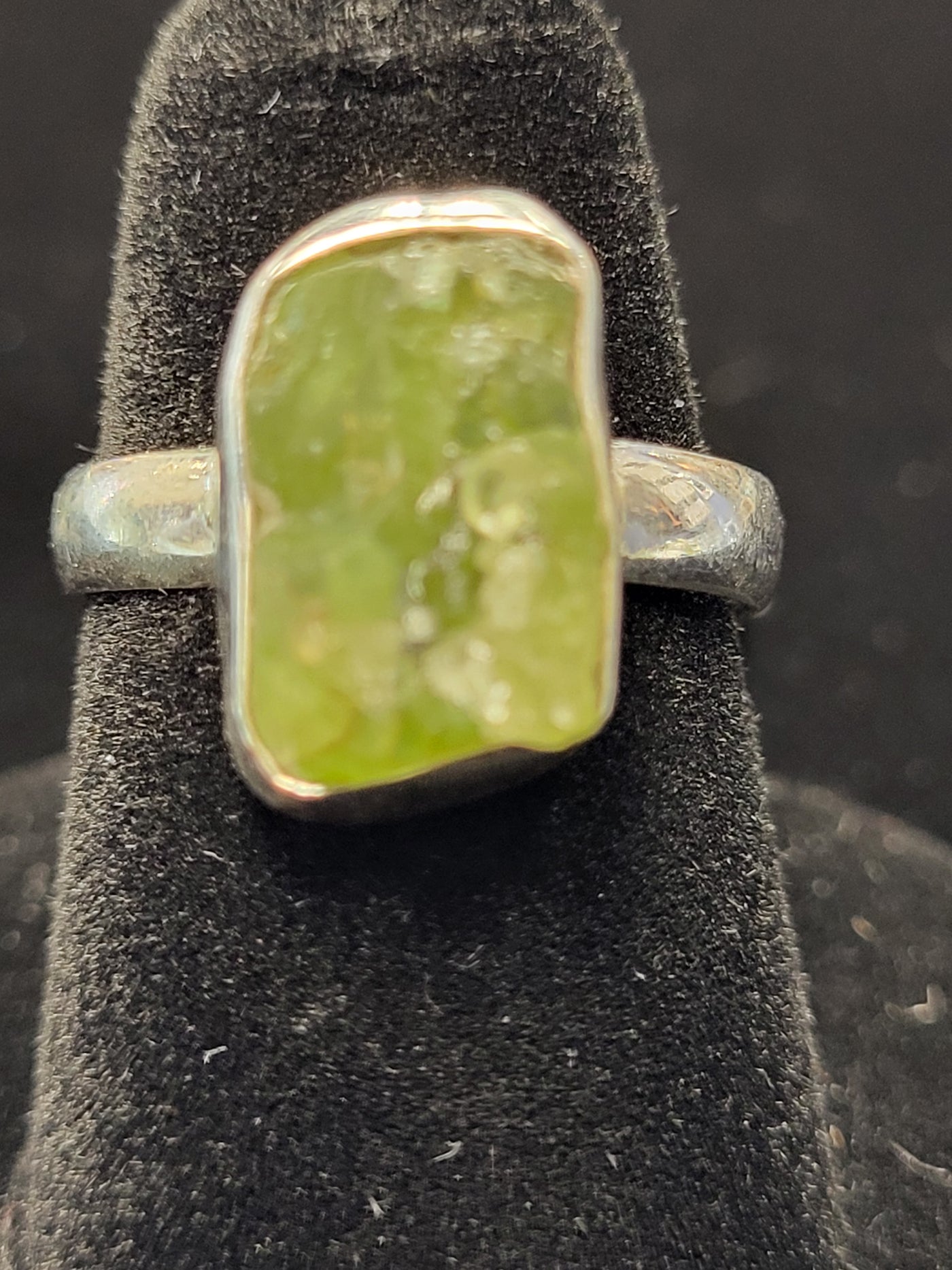 6 Peridot Freeform Ring Sterling Silver Size 6