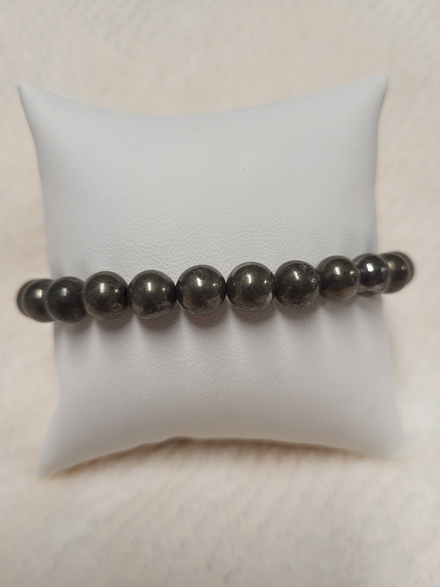 Pyrite 8mm Bead Bracelet