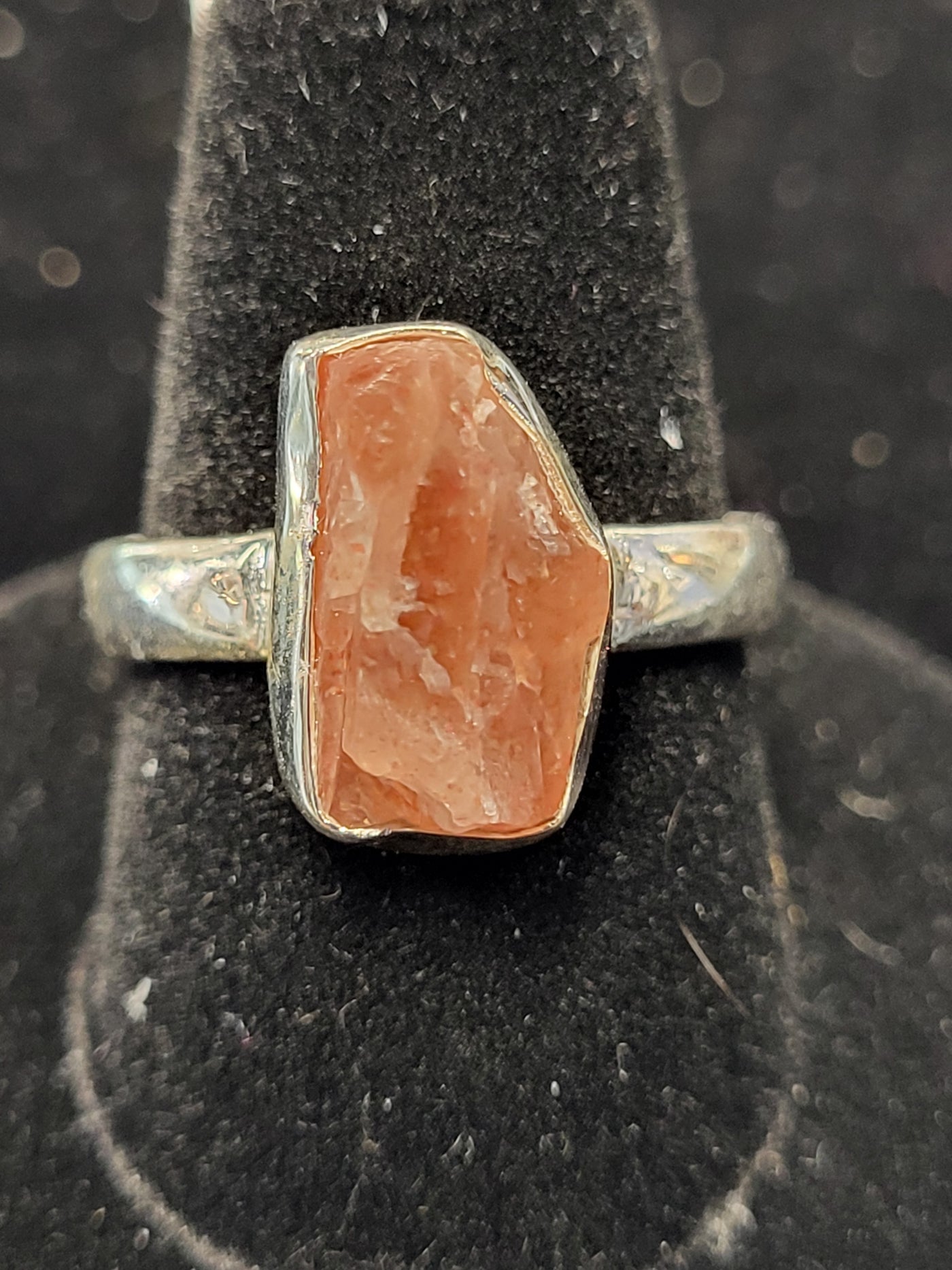 Sunstone Freeform Ring 925 Sterling Silver Size 8.5