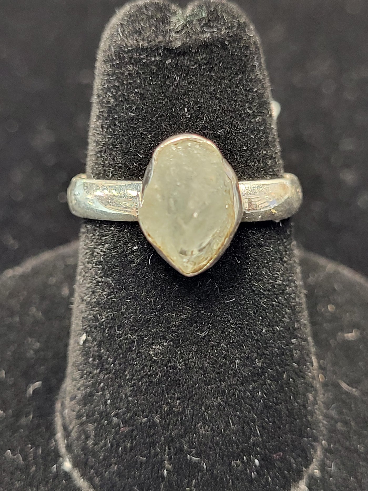 6.5 Aquamarine Freeform Ring Sterling Silver Size 6.5