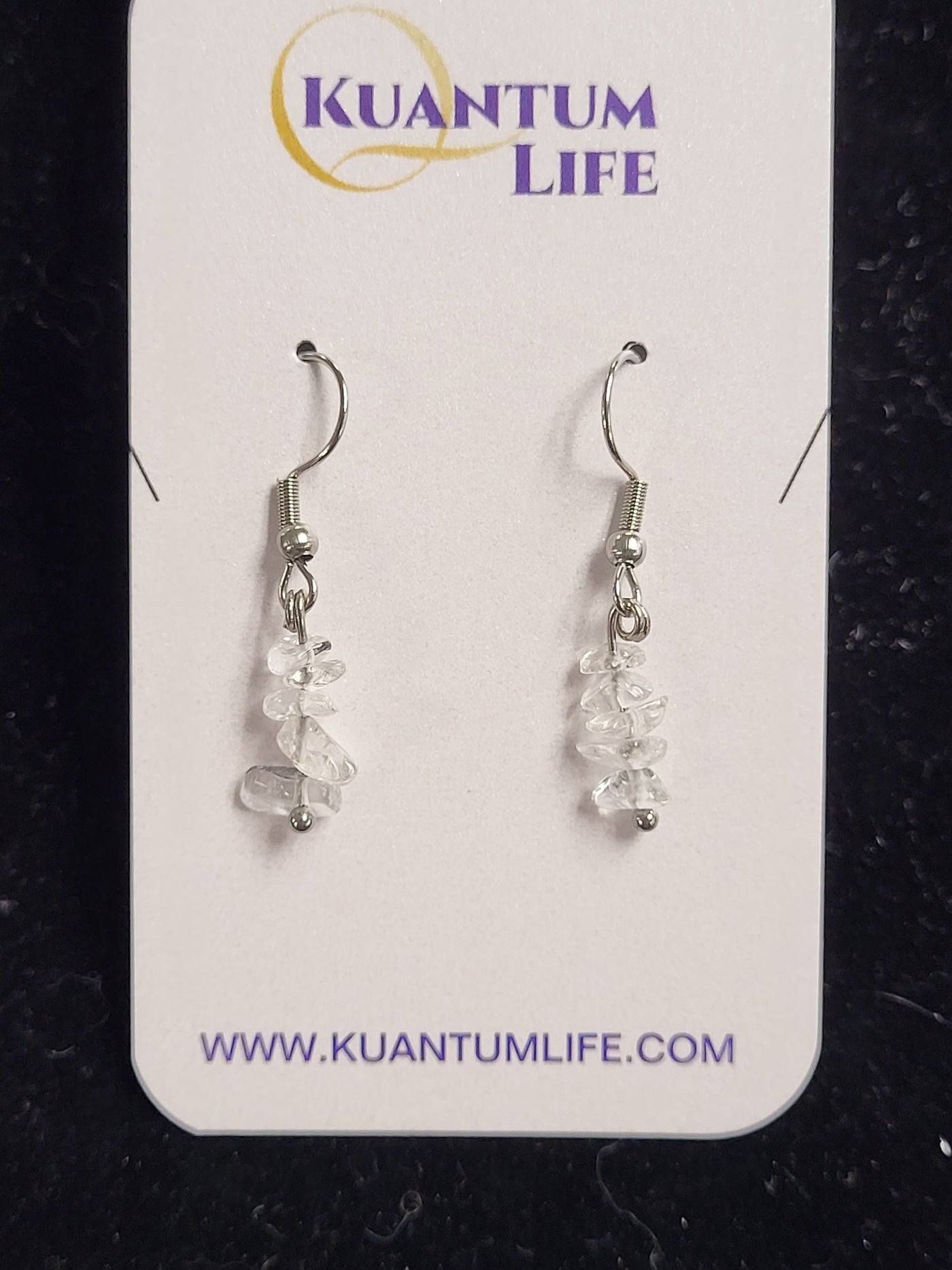 Clear Quartz Chip Earrings