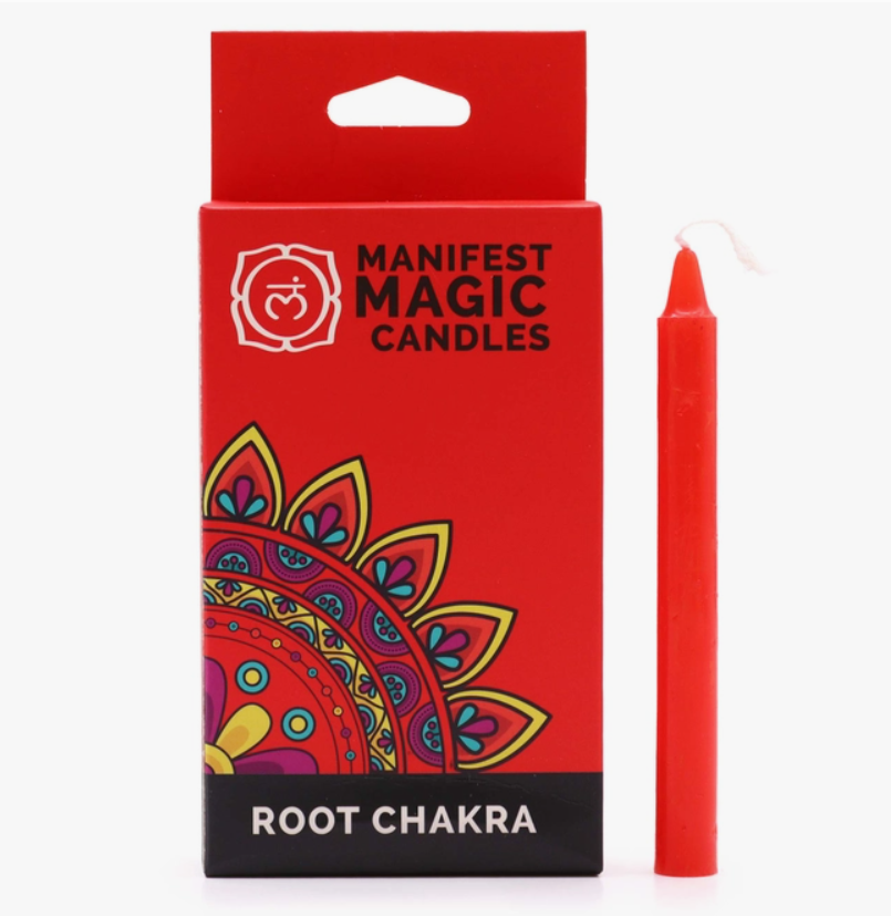 Root Chakra Manifest Magic Spell Chime Candles -Small Taper