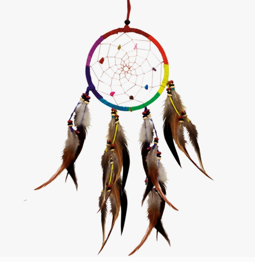 4.5" Single Rainbow w/Crystals Dreamcatcher