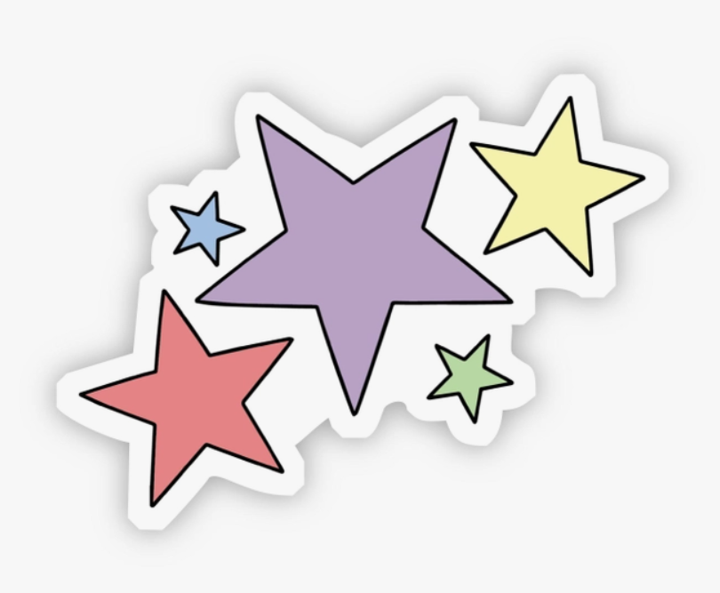 Multicolor Stars Aesthetic Sticker