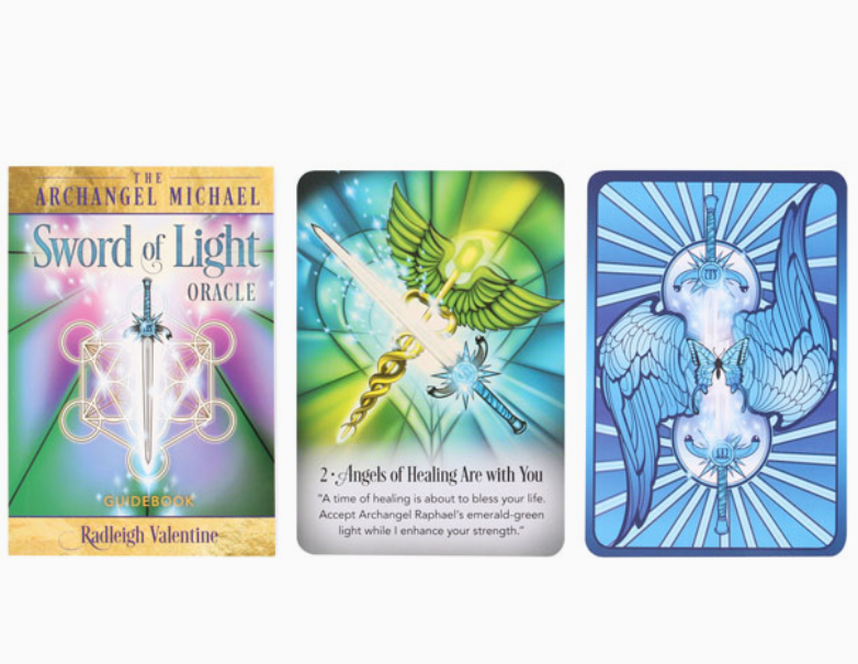 The Archangel Michael Sword of Light Oracle Cards by Radleigh Valentine 44 Deck & Guidebook