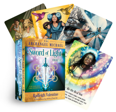 The Archangel Michael Sword of Light Oracle Cards by Radleigh Valentine 44 Deck & Guidebook