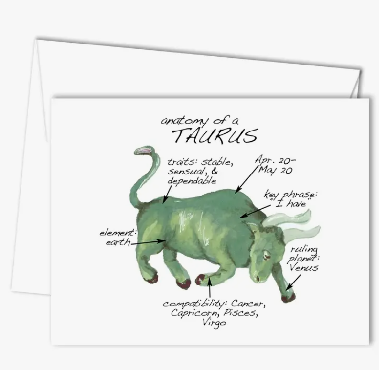 Taurus Card Greeting/Birthday Blank Inside